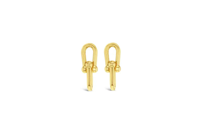 9ct Yellow Gold Double Link drop stud