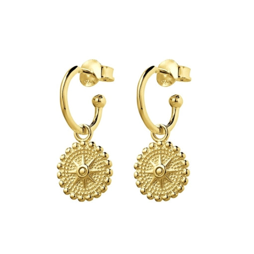 Sterling Silver Gold Plated Half Hoop Earrings
