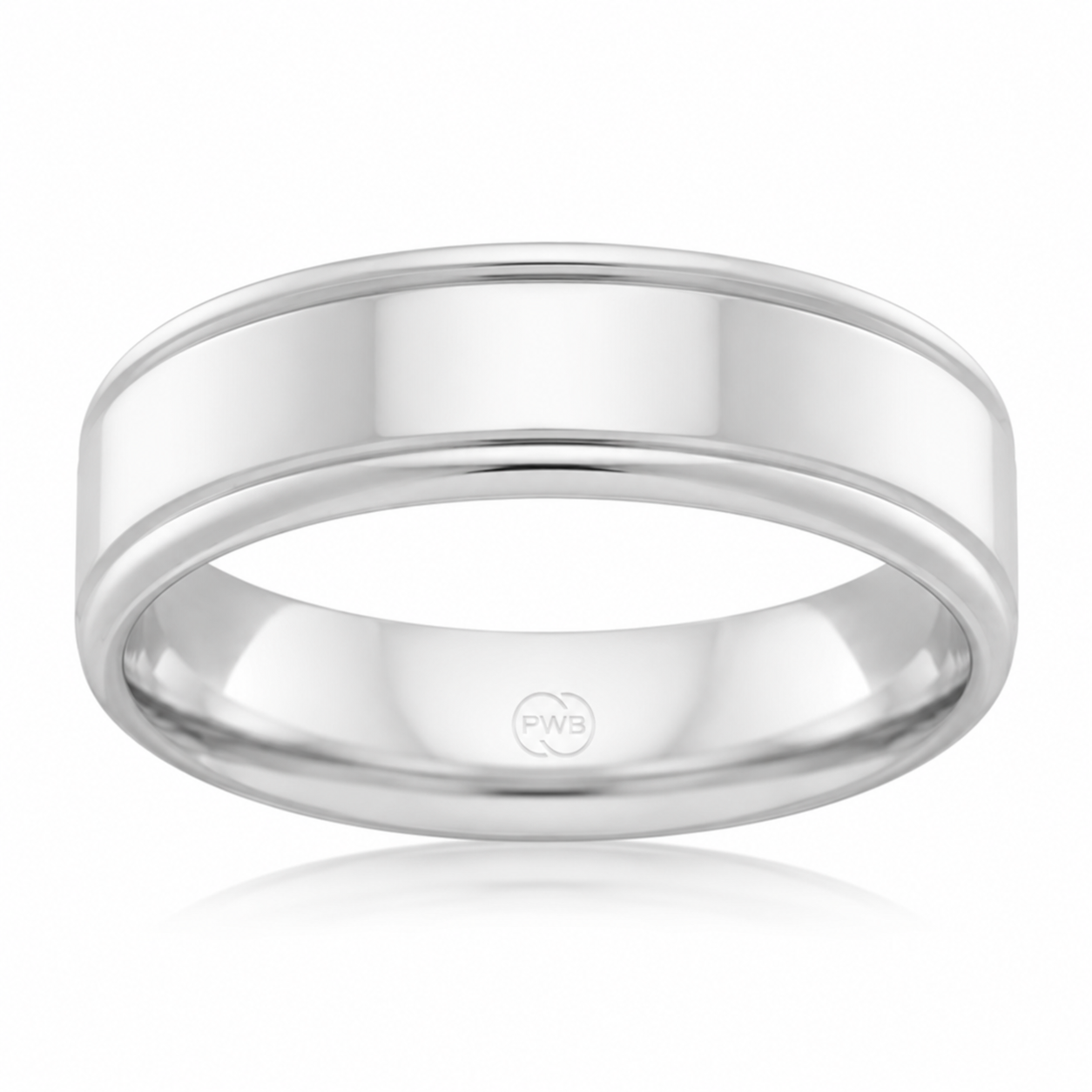 Sterling Silver 7mm Faceted Ring, Polished Finish, Size W