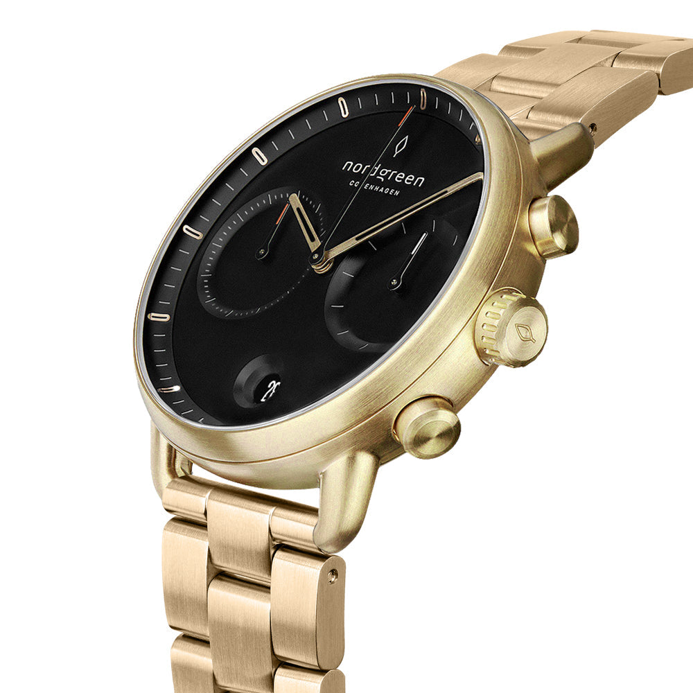 Nordgreen Pioneer 42mm Gold Black Dial Watch - view 2
