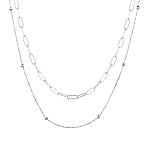 Sterling Silver Double Chain, 48cm