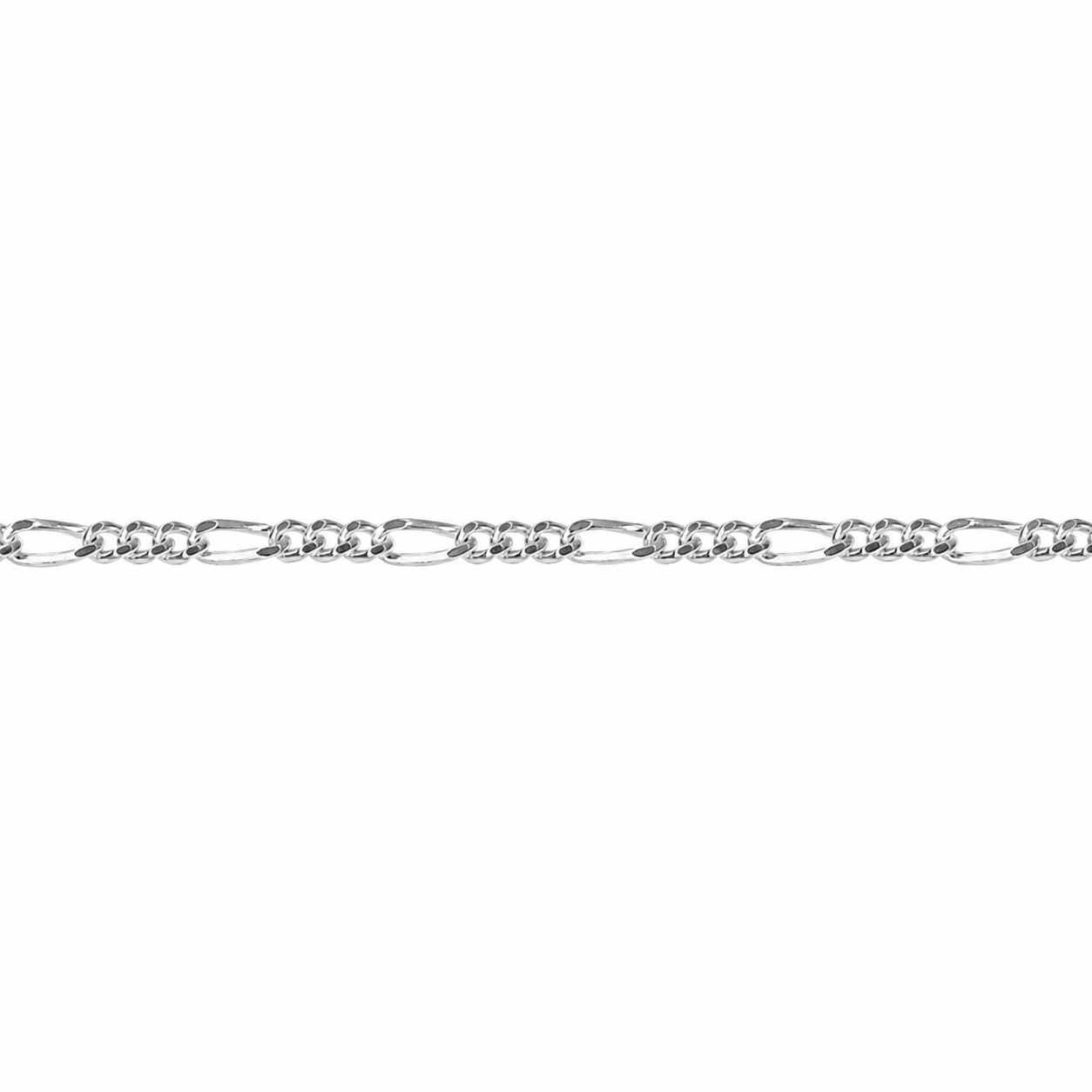 Sterling Silver 3 to 1 Figaro Chain, 1.4mm, 55cm