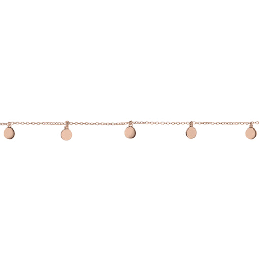 Sterling Silver Gold Plated multi circle drop bracelet, 18.5cm