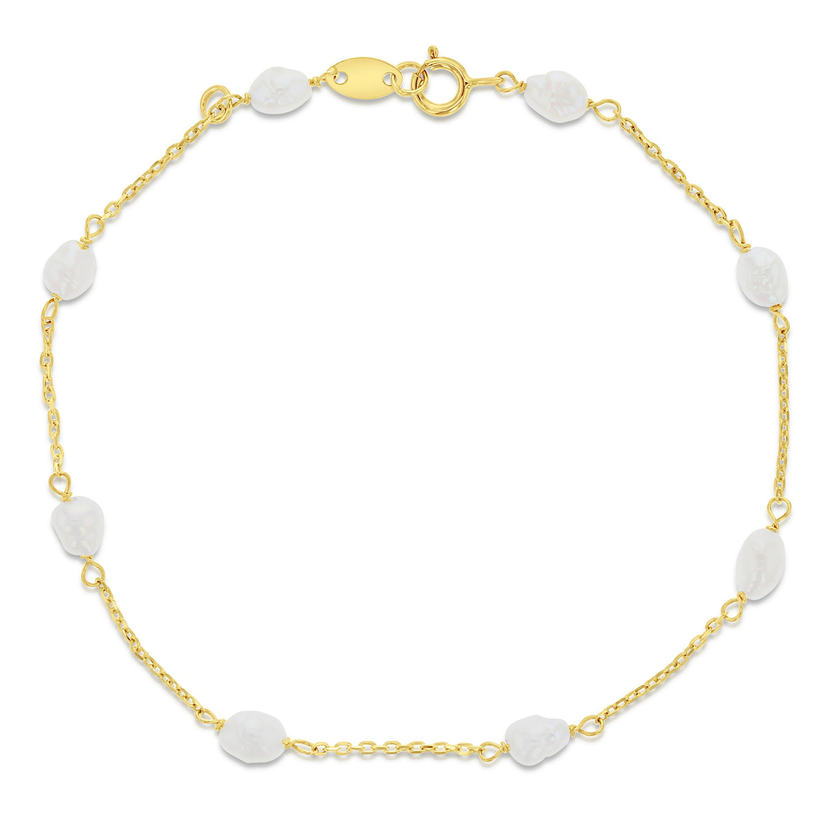 9ct Yellow Gold Baroque Freshwater Pearl Bracelet