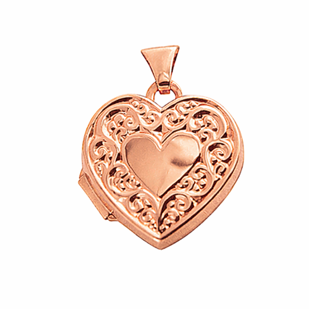 9ct Rose Gold Engraved Locket