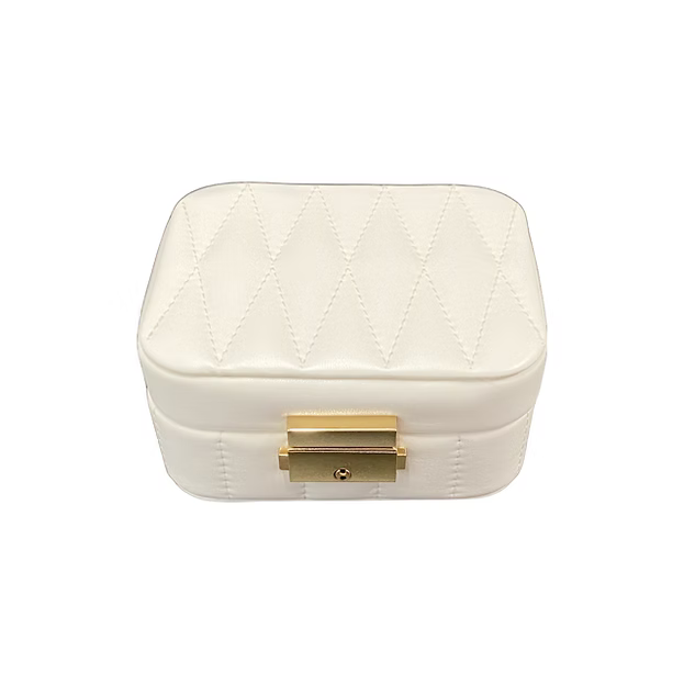 White Travel Jewellery Pouch