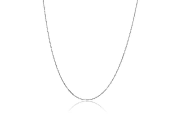 9ct White Gold Magic Wheat chain, 45cm