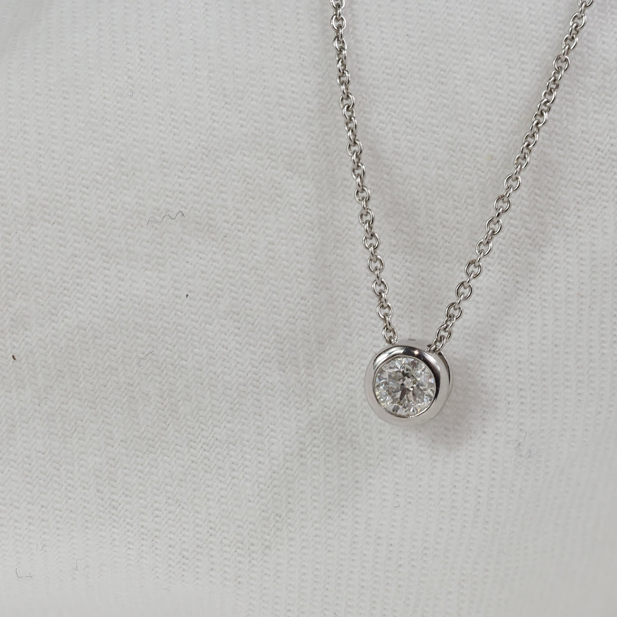 9ct White Gold Diamond Slider Necklet