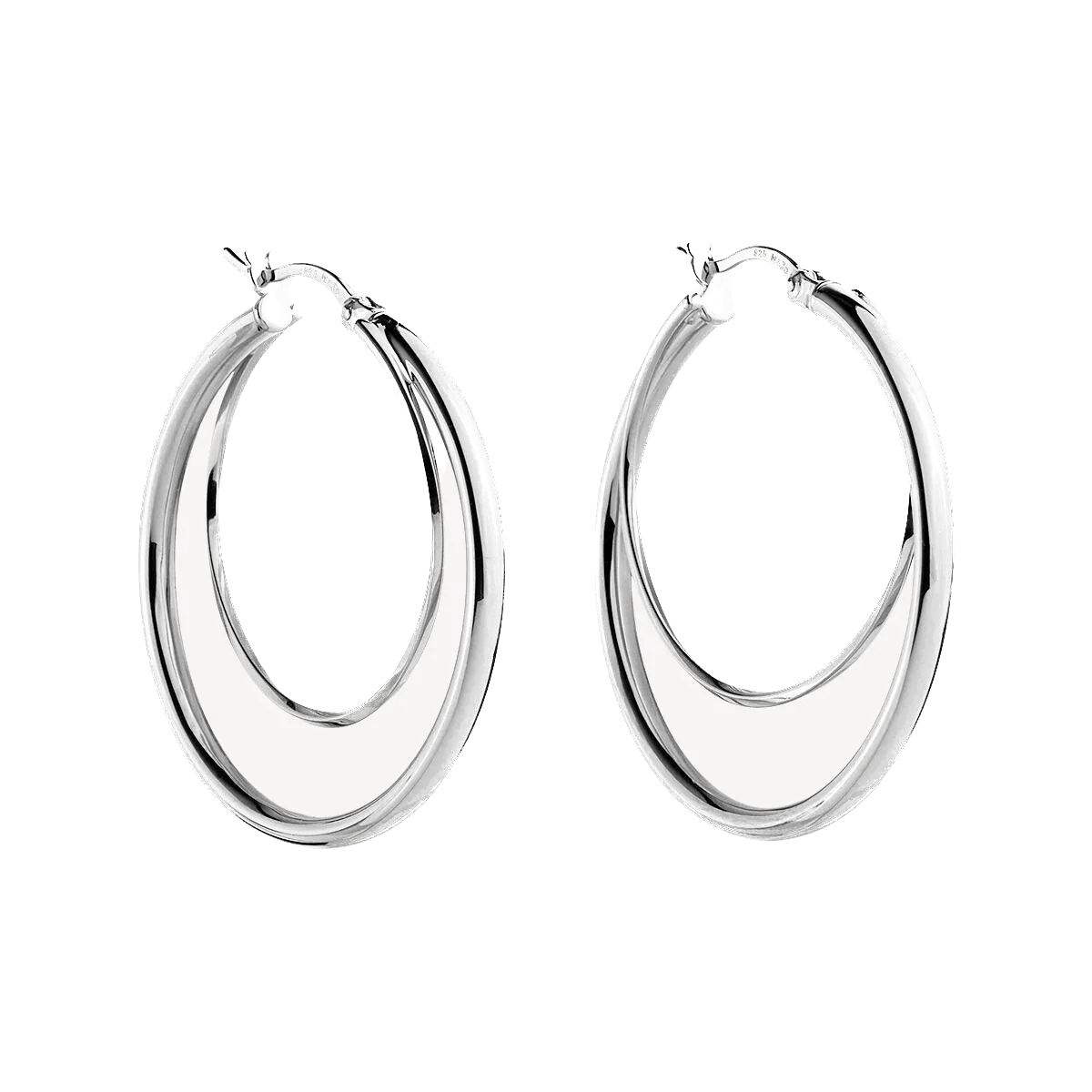 NAJO Whirlpool Hoop Silver Earrings