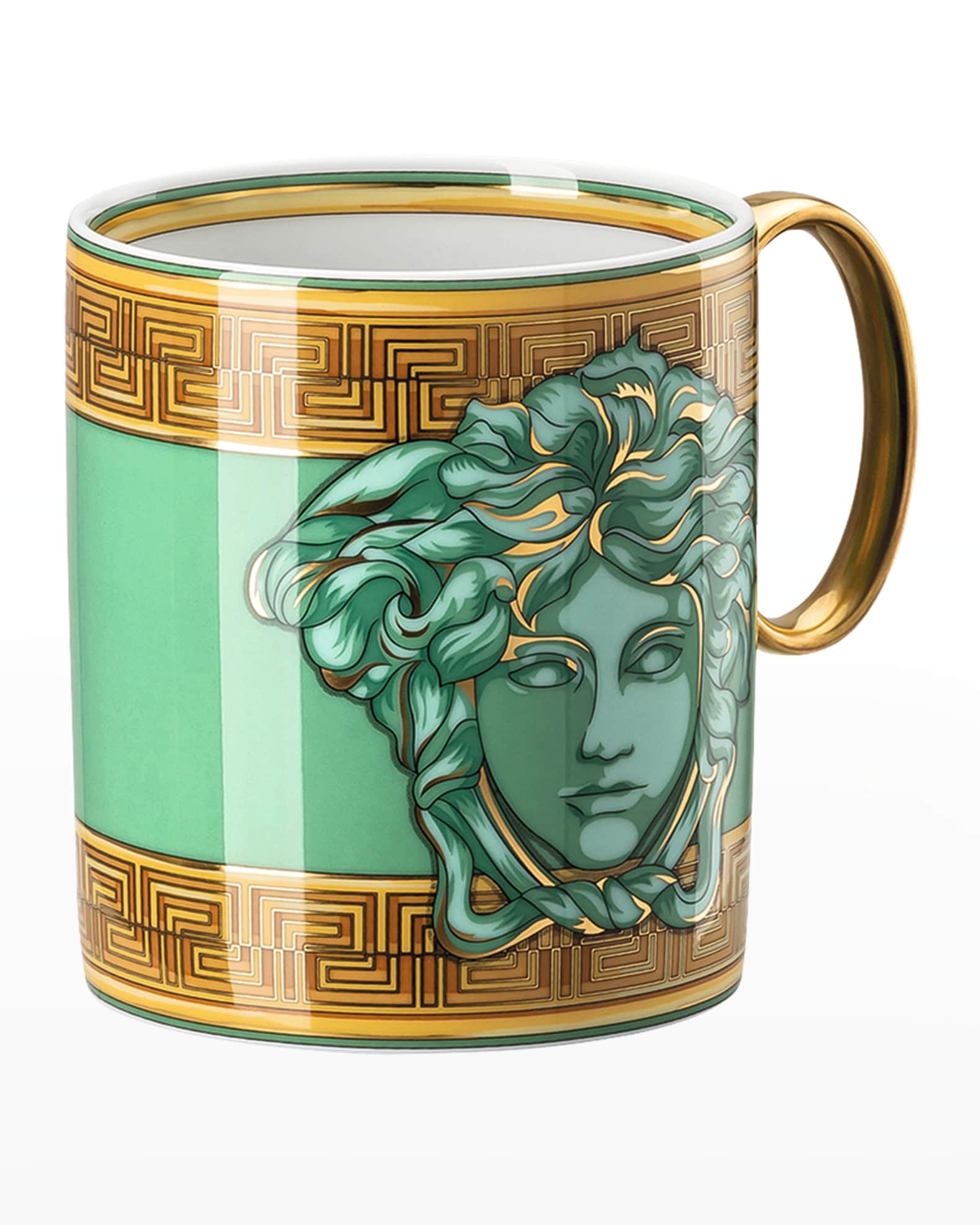 Versace Medusa Amplified Coin Mug with Handle - Green