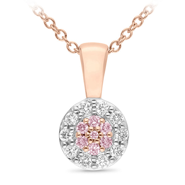 9ct Rose and White Gold 'Pink Caviar' Argyle Diamond Pendant, 0.13ct total