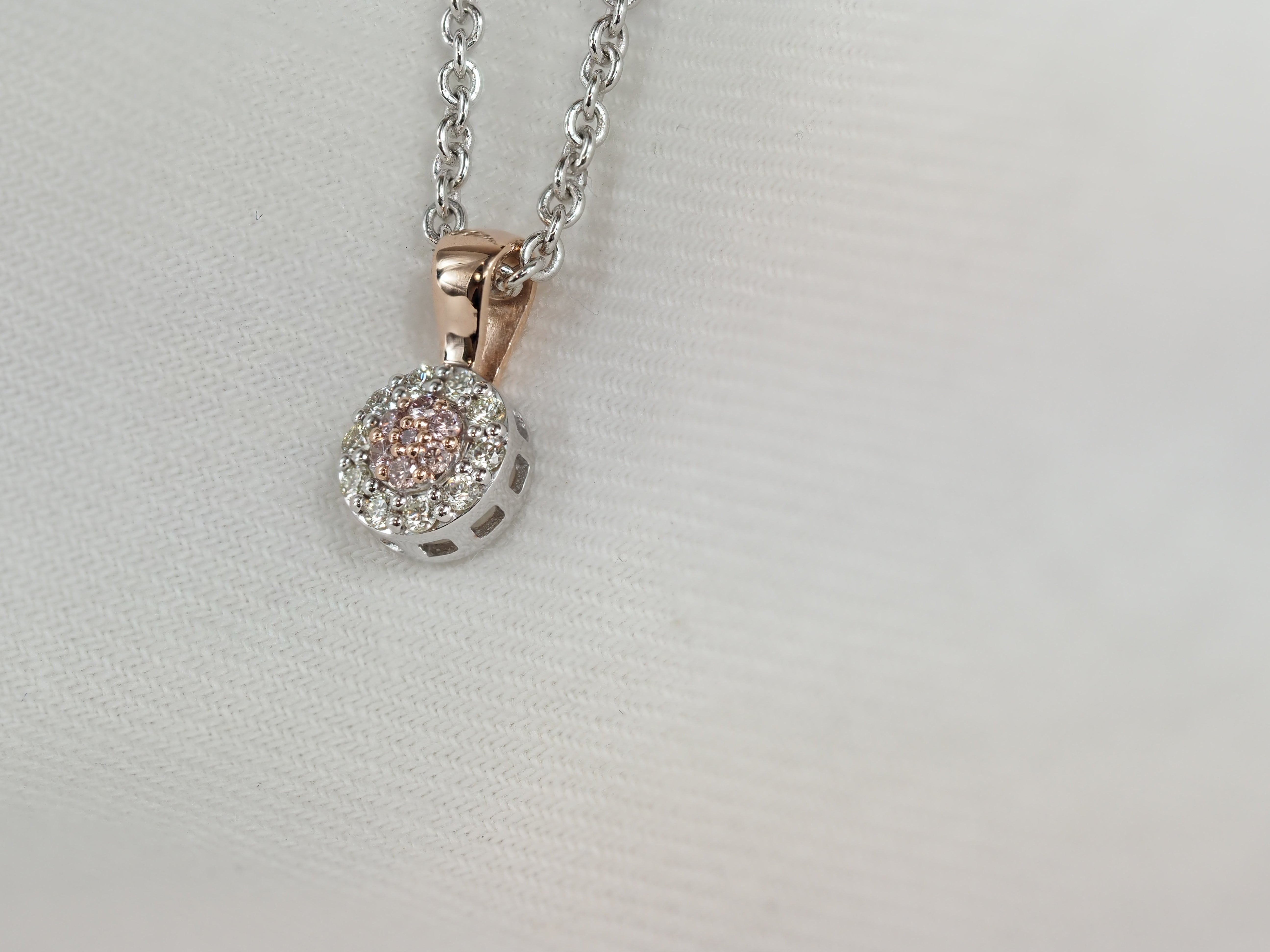 9ct Rose and White Gold 'Pink Caviar' Argyle Diamond Pendant, 0.13ct total