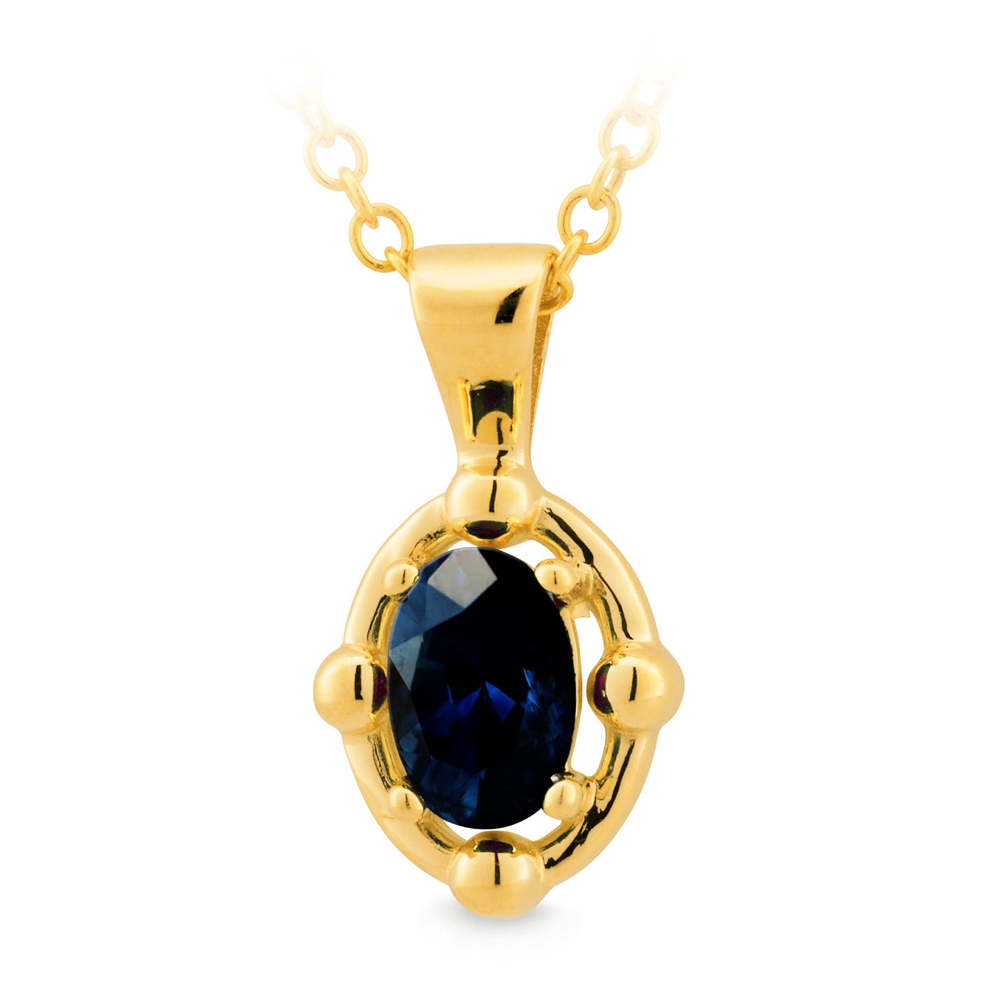 9ct Yellow gold Sapphire pendant