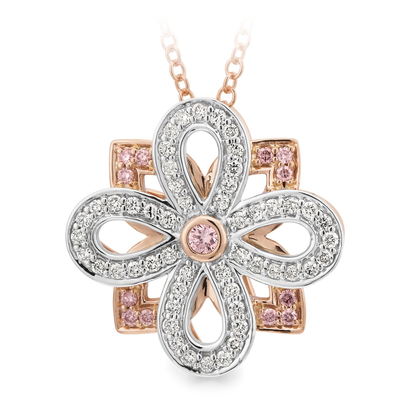 9 carat Rose Gold 'PINK CAVIAR' Argyle Diamond Pendant,  0.35ct total.