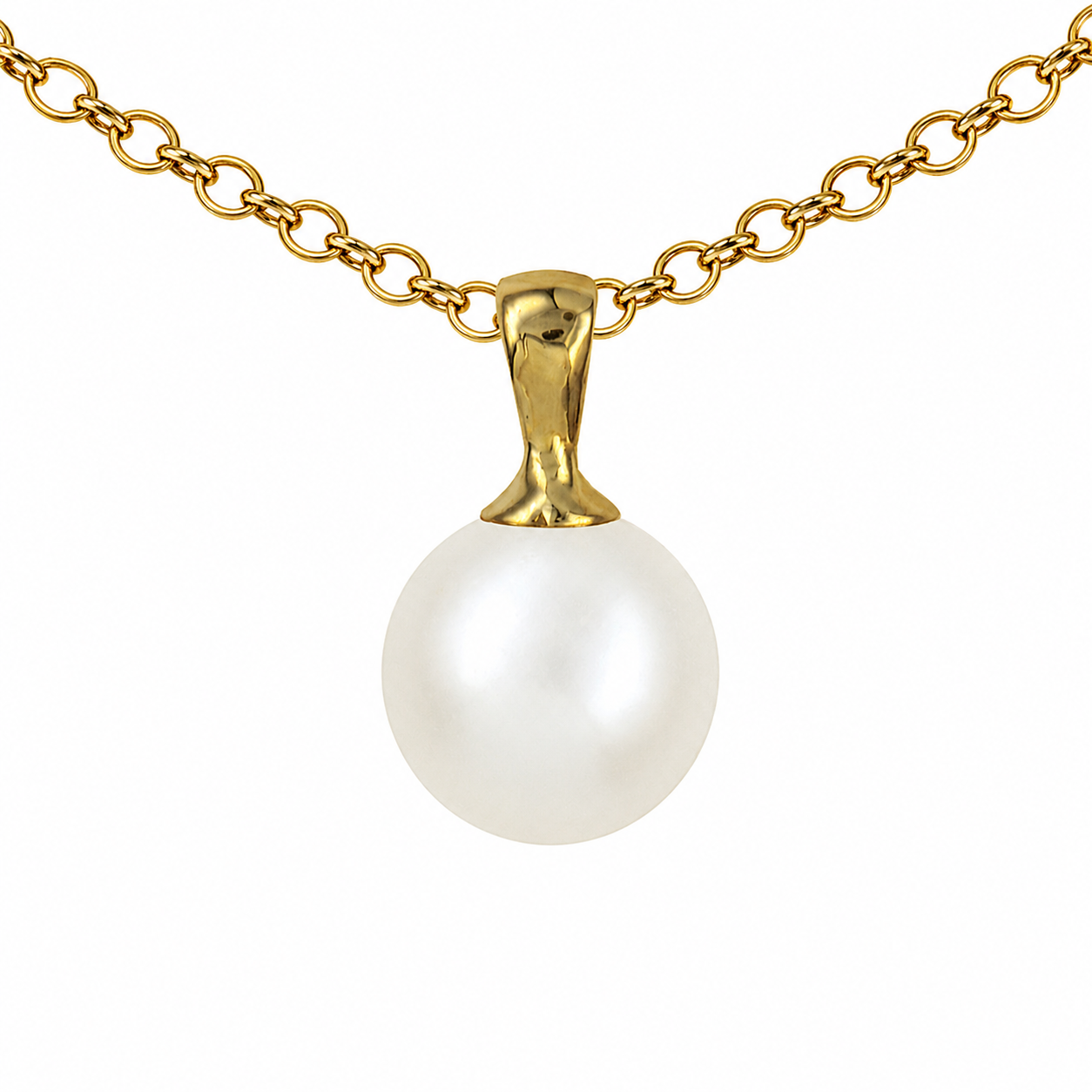 9ct Yellow Gold Freshwater Pearl Pendant, 7mm