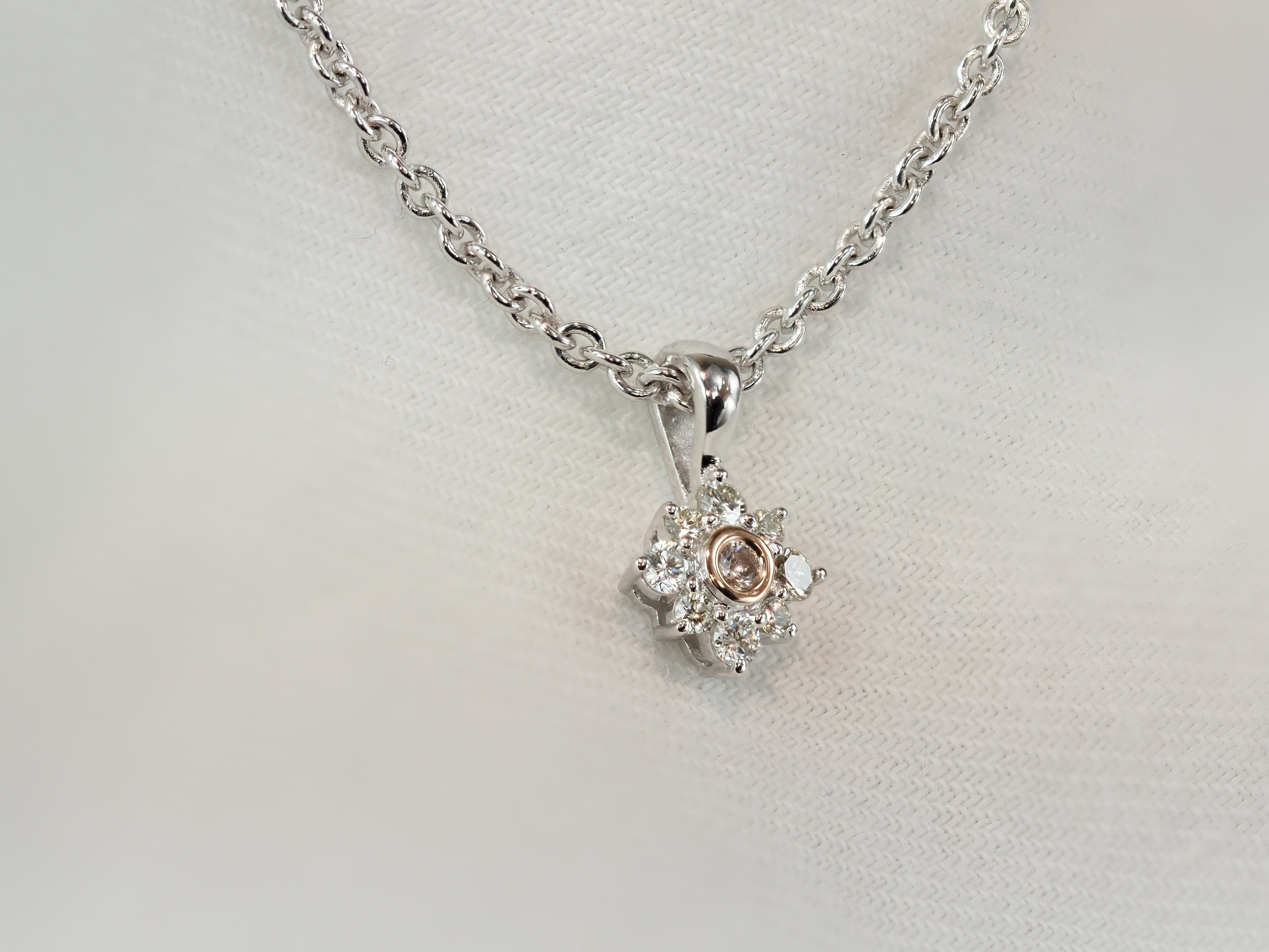 9ct Rose and White Gold 'Pink Caviar' Argyle Diamond Pendant, 0.17ct total