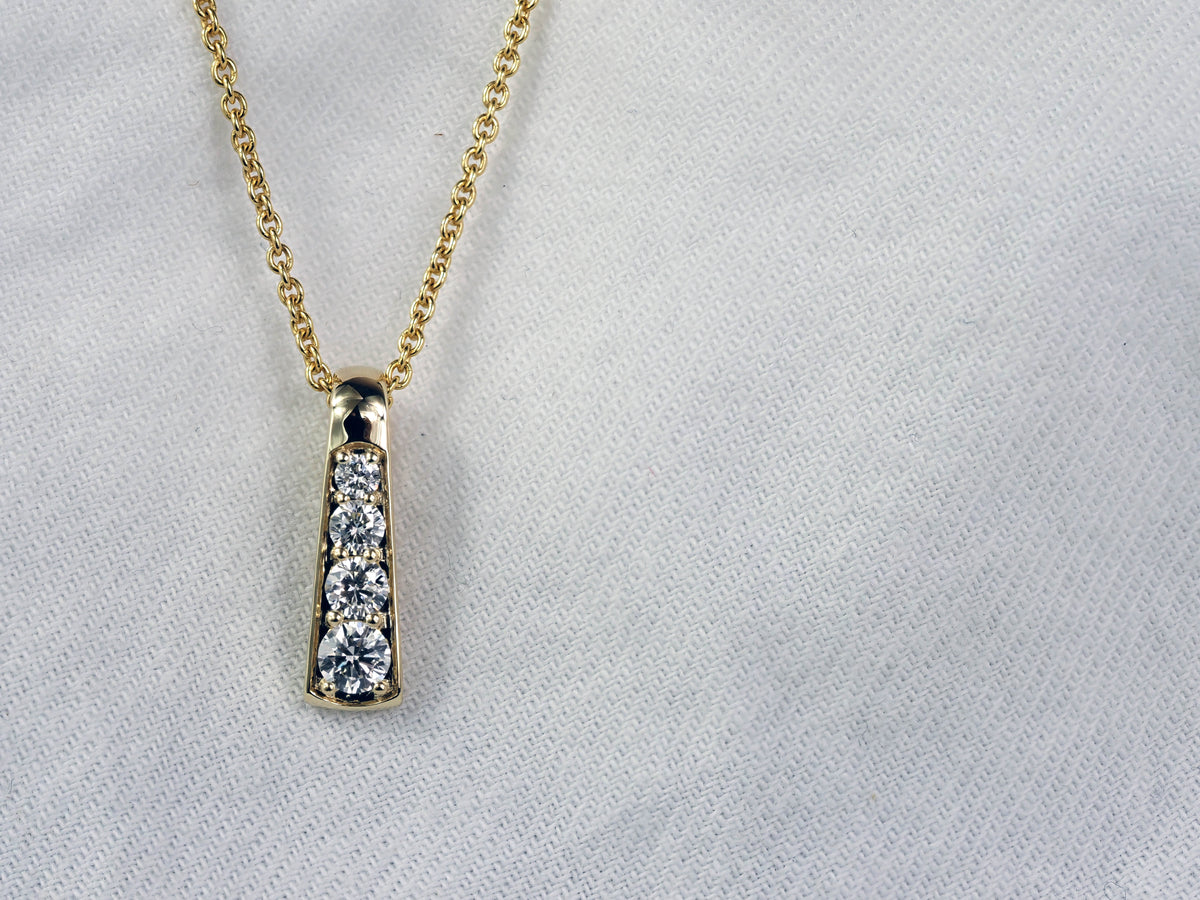 9ct Yellow Gold Lab-Grown Diamond Pendant, 0.35ct Total