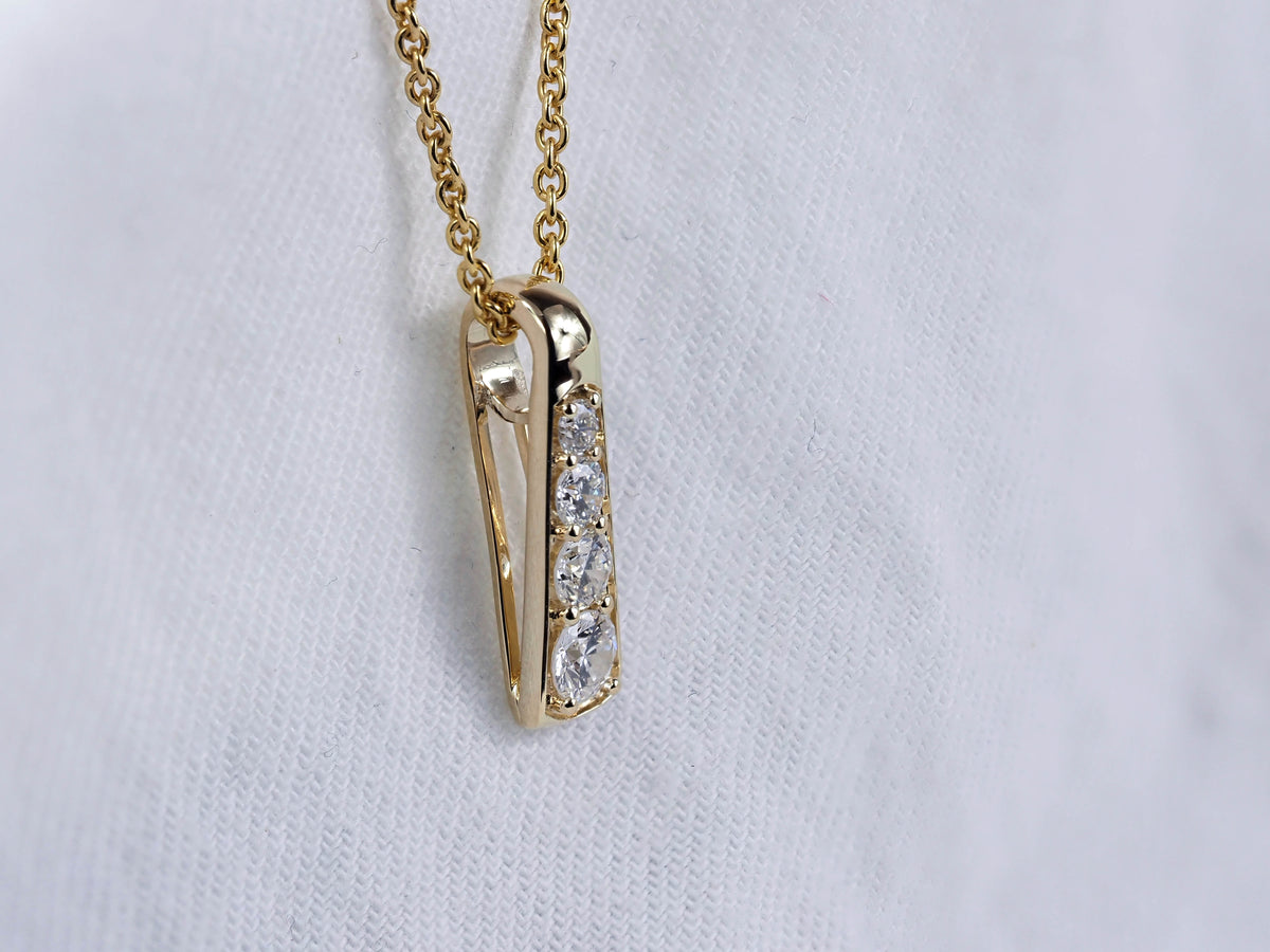9ct Yellow Gold Lab-Grown Diamond Pendant, 0.35ct Total