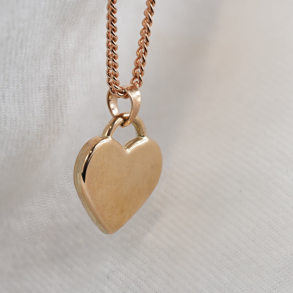 9ct Rose Gold Flat Heart Pendant