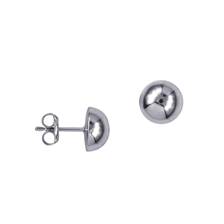Sterling Silver 8mm Domed Stud Earrings