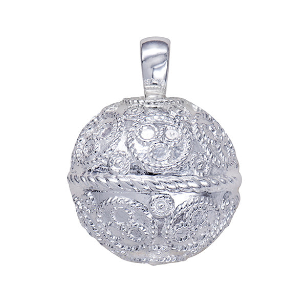 Sterling Silver Lace Patterned Funeral Ashes Urn Pendant