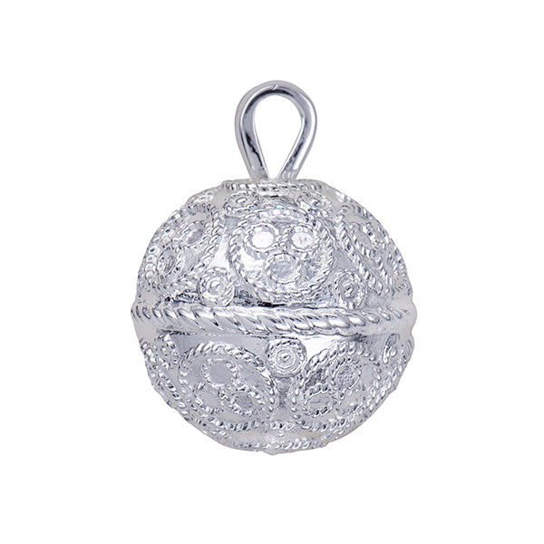 Sterling Silver Lace Patterned Funeral Ashes Urn Pendant