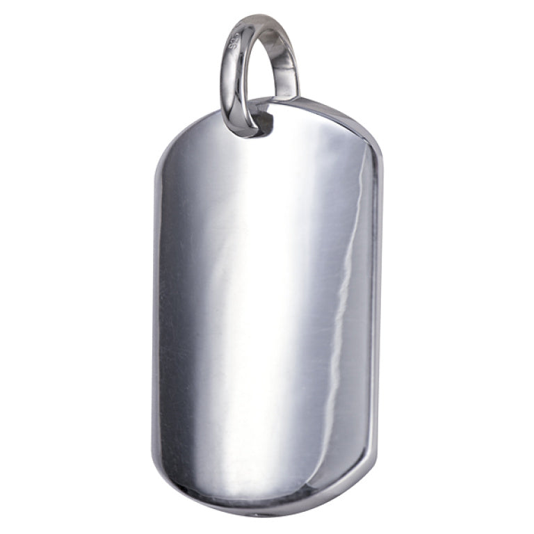 Sterling Silver Dog Tag Funeral Ashes Urn Pendant