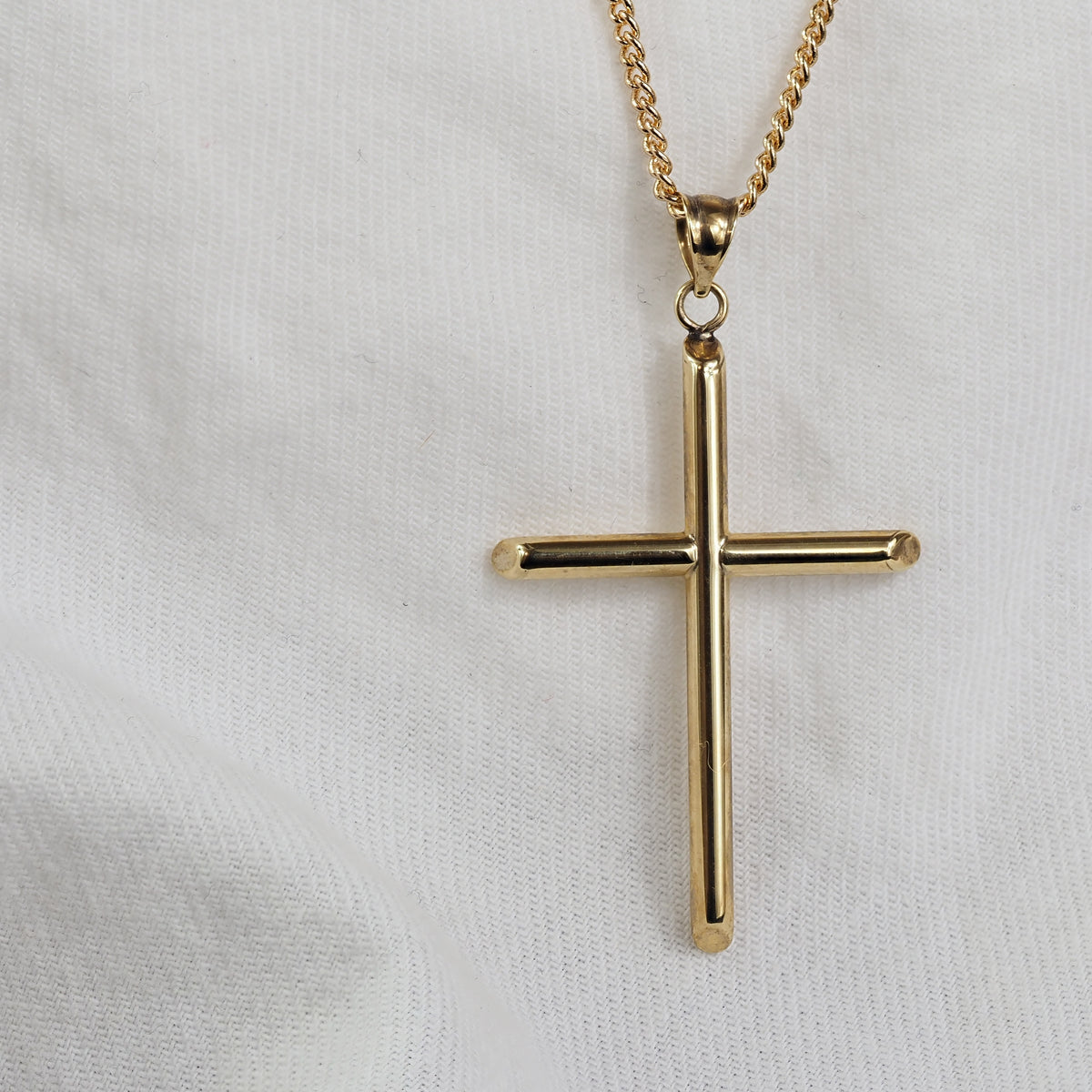 9ct Yellow Gold Plain Cross Pendant
