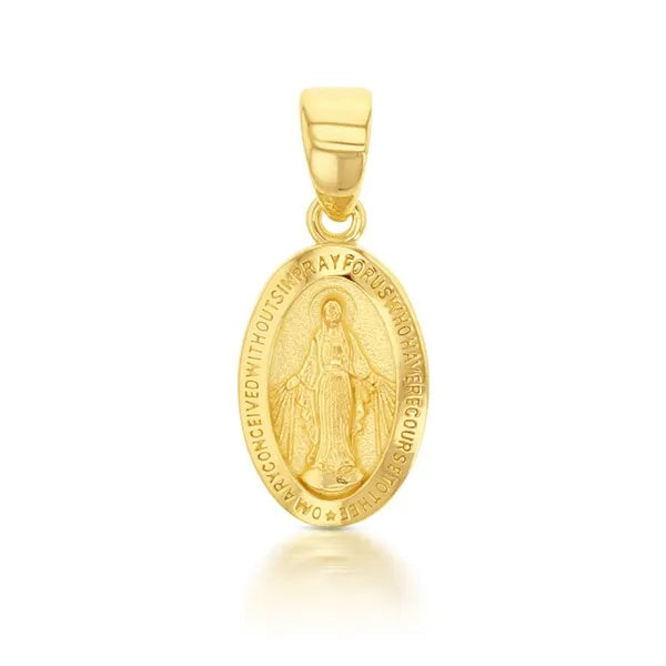 9ct Yellow Gold Virgin Mary Pendant