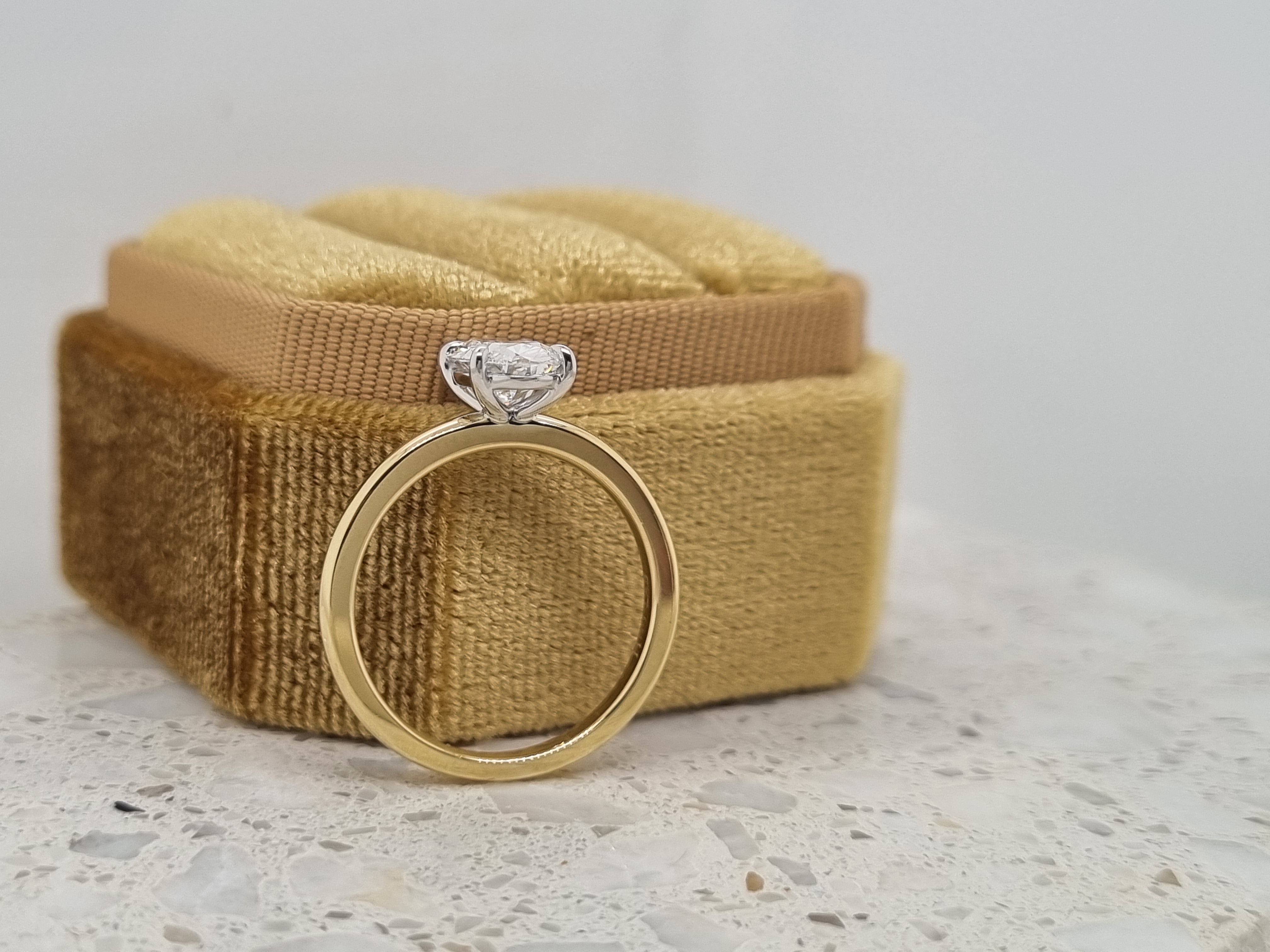 1.04 carat VERO lab-grown Solitaire Oval Diamond ring.