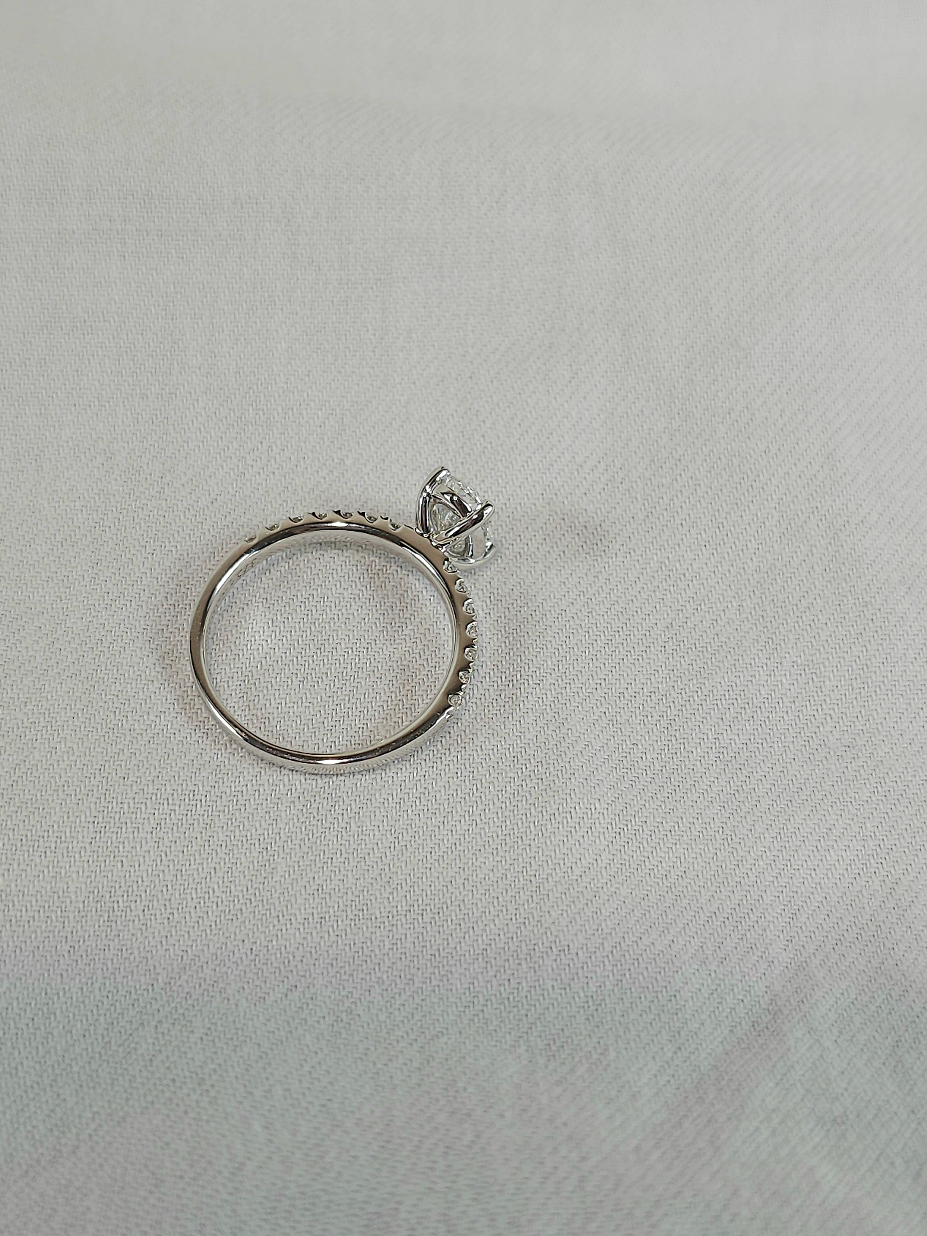 9ct White Gold Lab-Grown Oval Cut Diamond Ring, 1ct Centre