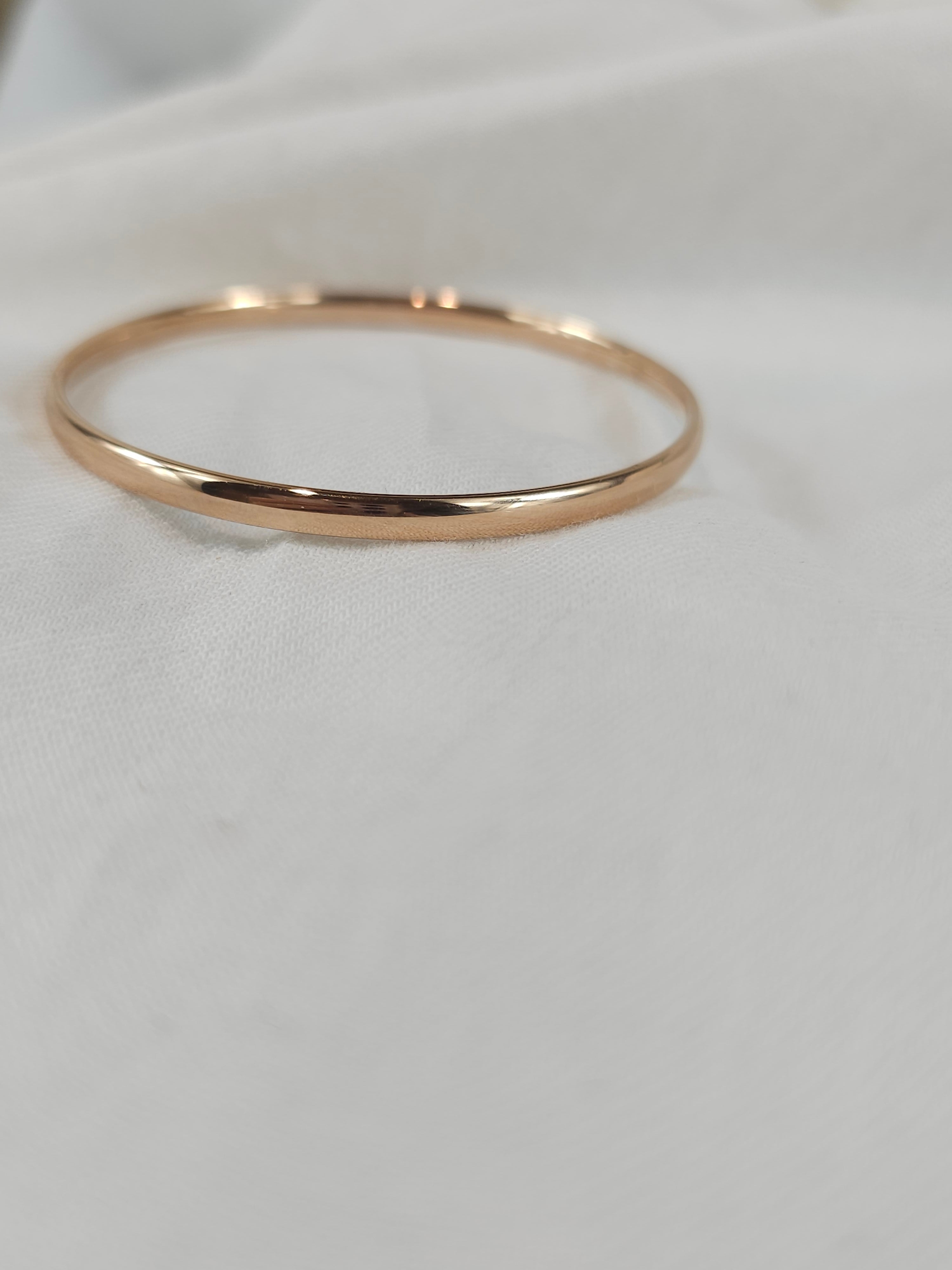 9ct Rose Gold Silver filled bangle, 47mm