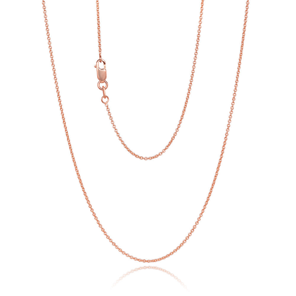 9ct Rose Gold Rolo Chain, 1.2mm, 45cm