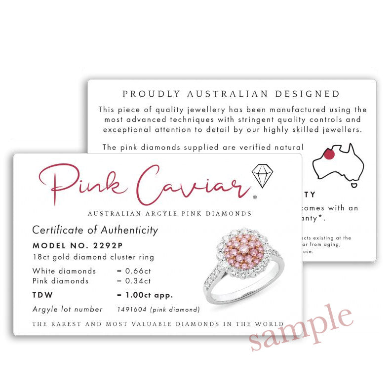 PINK CAVIAR 0.165ct Pink Diamond Pendant in 9ct Rose Gold