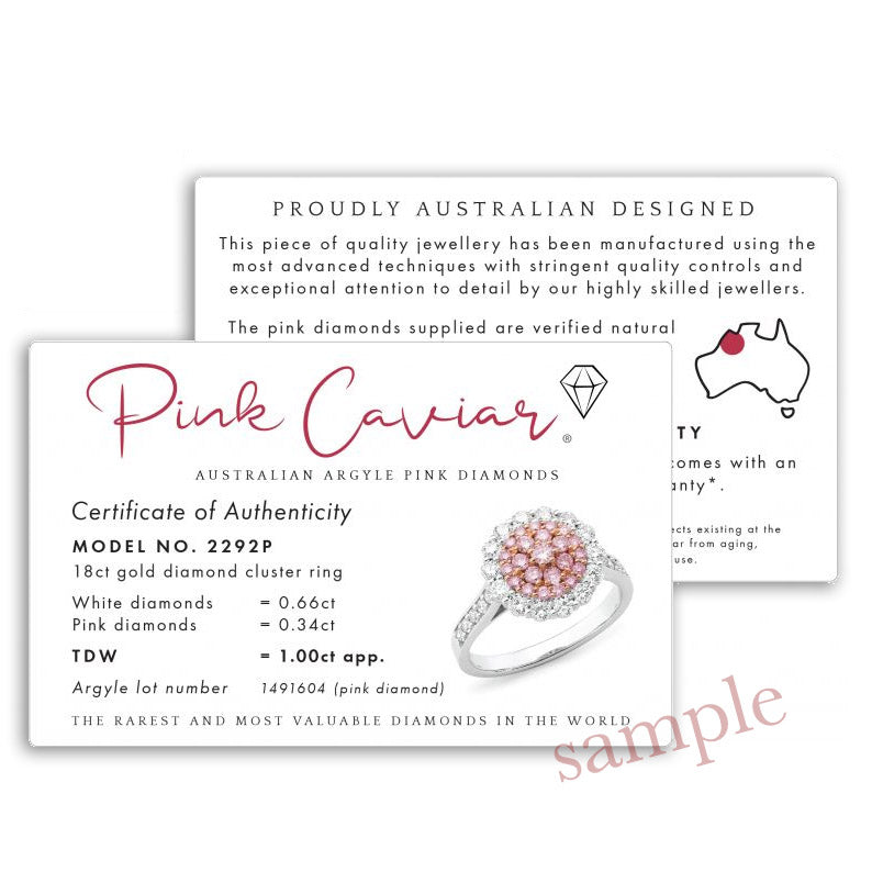 9ct White & Rose 'Pink Caviar' Argyle Diamond & Mabe Pearl enhancer, 0.24cts total.
