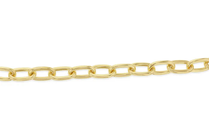 9ct Yellow Gold silver filled Oval cable bracelet, 19cm