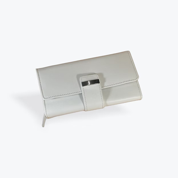 White Travel Jewellery Pouch