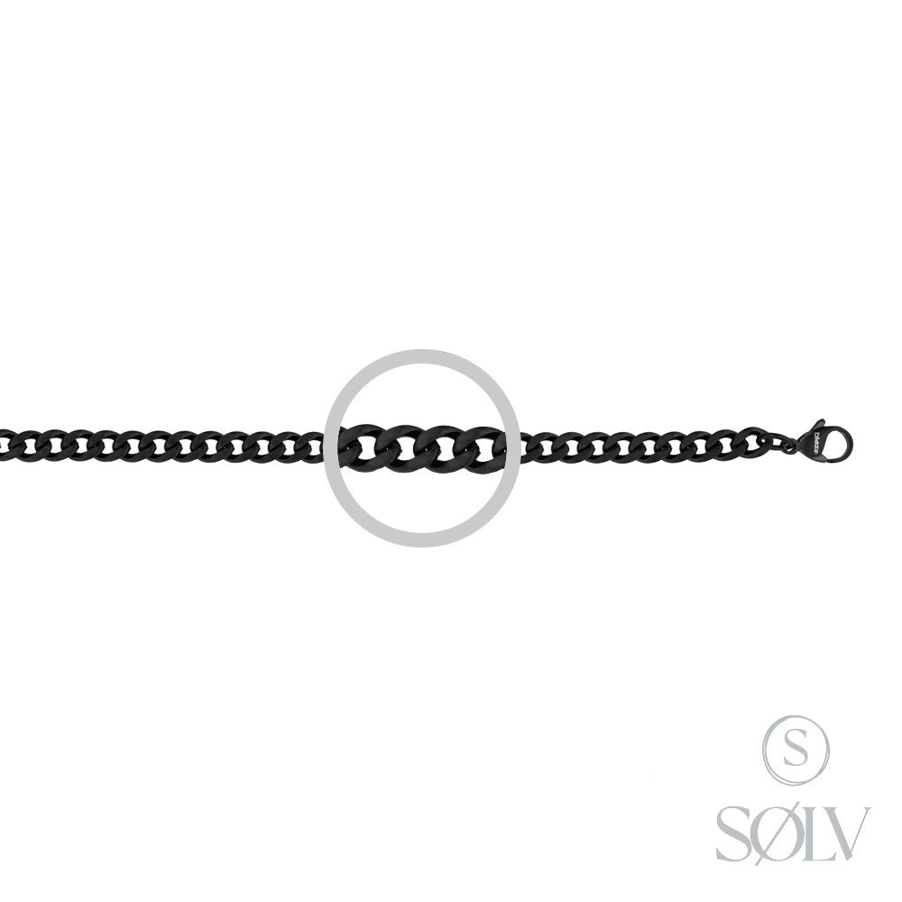 Solv Stainless Steel Black Plated Curb Chain, 60cm