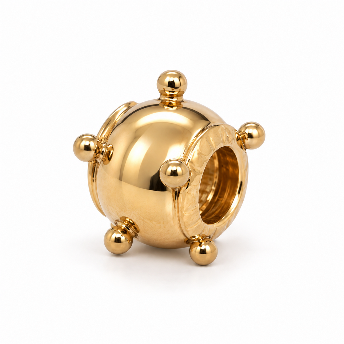Surreal 9ct Yellow Gold Rose Time Bomb Bead