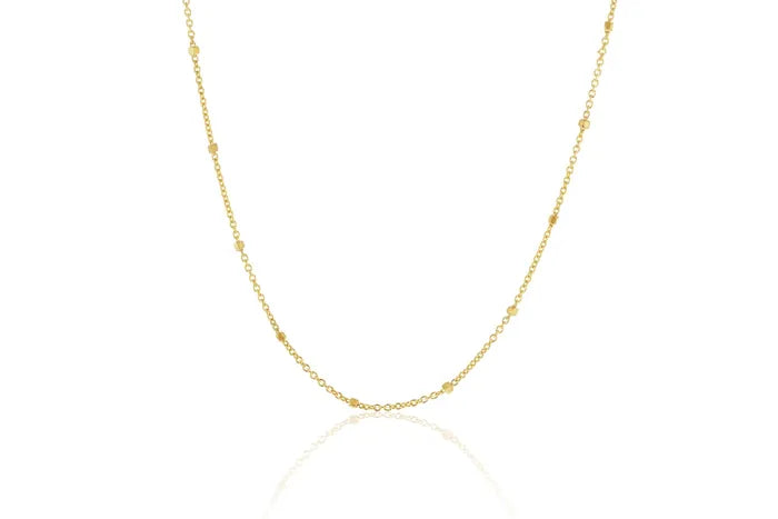 9ct Yellow Gold Cable and Ball chain, 45cm
