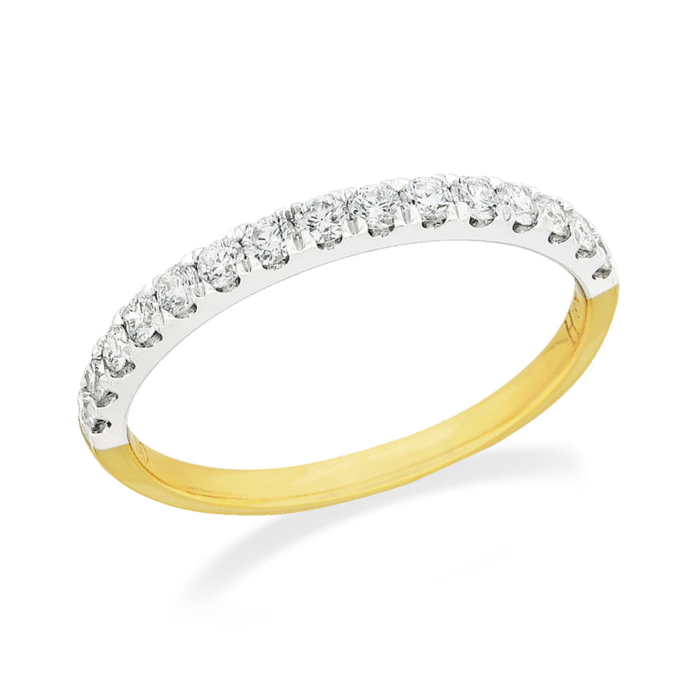 18ct gold Classic Brilliant Cut wedding ring, 0.33 carats.
