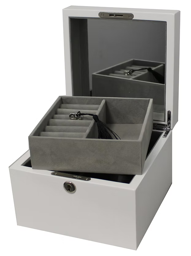 White Square Jewellery Box
