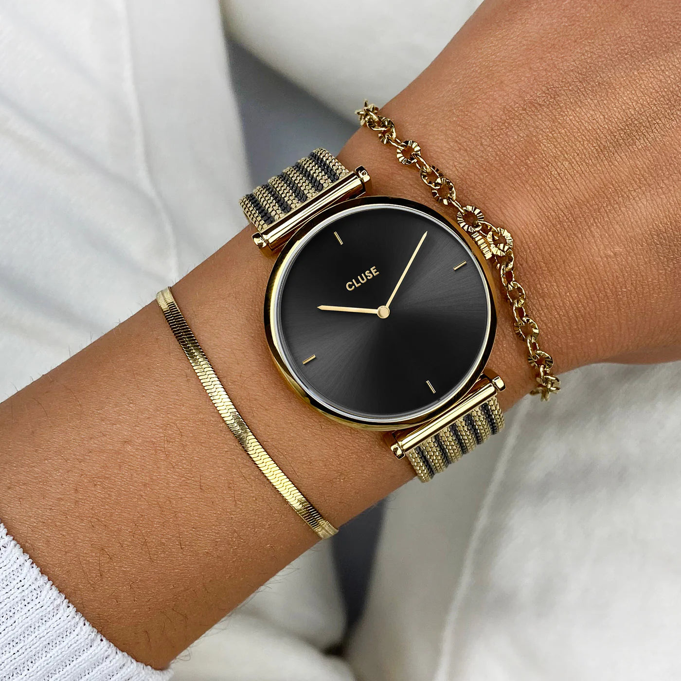 Cluse Triomphe Black and Gold Watch, CW10403