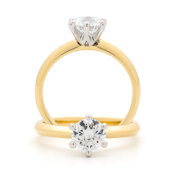 18 Carat Yellow Gold Diamond Solitaire Ring, 0.51 carats.