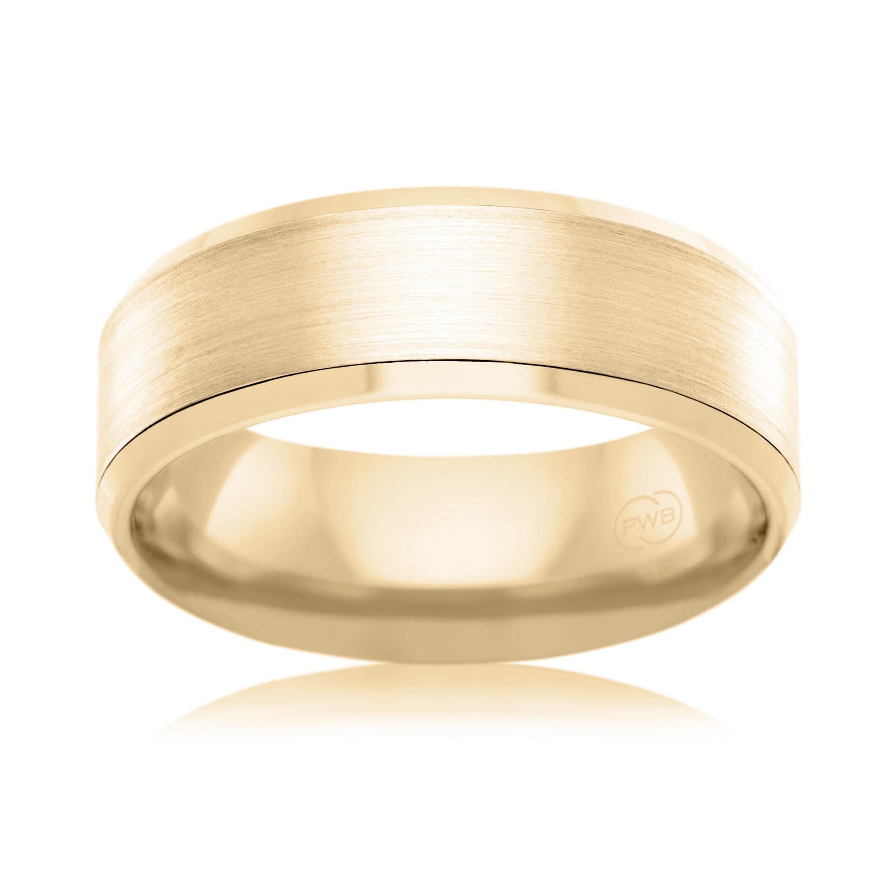 Two-Tone Gents Wedding Ring with Bevelled Edges.