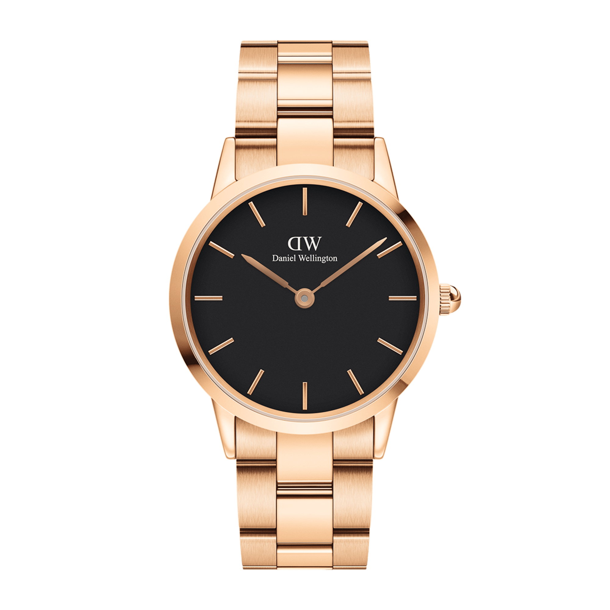 Daniel Wellington Iconic Link 36 Rose Gold and Black Watch