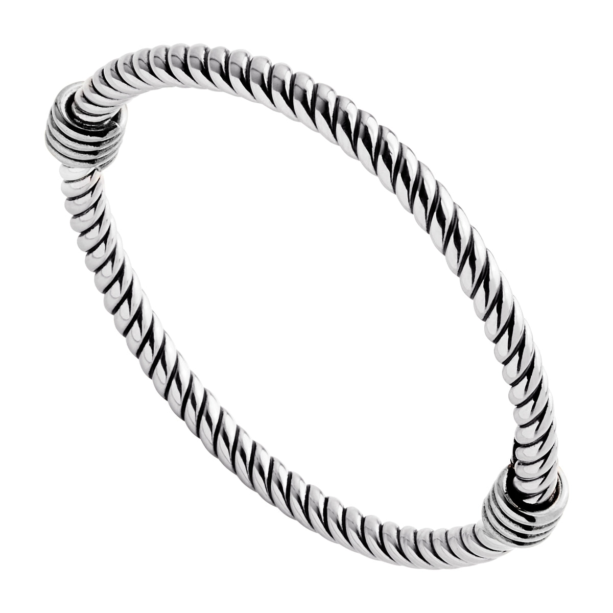 Rope Silver Bangle (65mm)