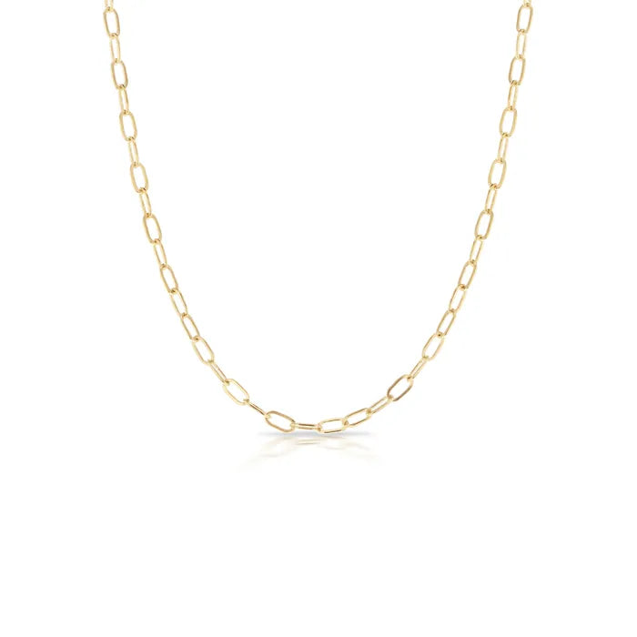9ct Yellow Gold Long Oval link chain, 50cm