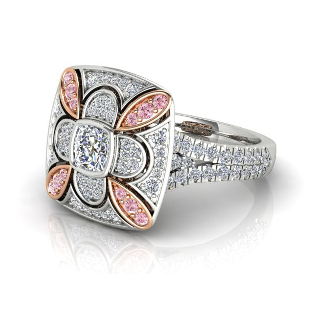 18 Carat White & Rose Gold, Argyle Pink Diamond Ring.