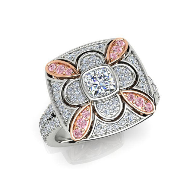 18 Carat White & Rose Gold, Argyle Pink Diamond Ring.